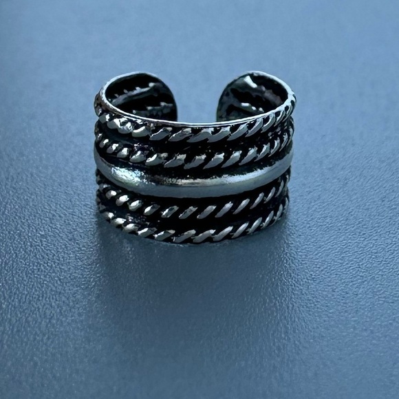 Sterling Silver Simi Wide Textured Ear Cuff - Picture 13 of 14